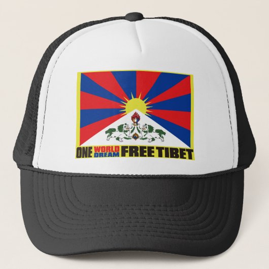 ÉÉN WERELDWIJDE DROOM VRIJE TIBET TRUCKER PET (Voorkant)