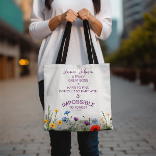 Een werkelijk geweldige baas bloemstuk voor vrouw draagtas
