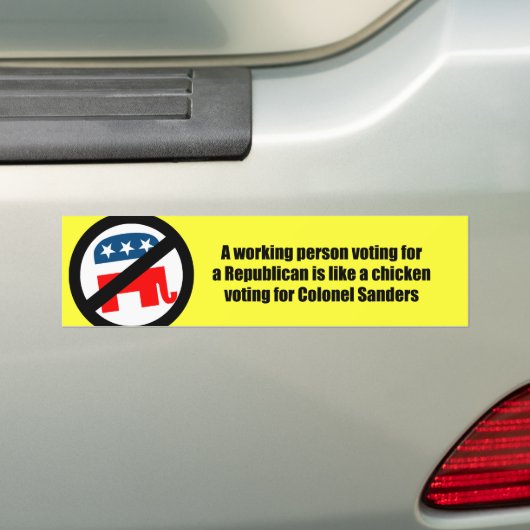 Een werkende persoon die voor een Republikein stem Bumpersticker (Op auto)