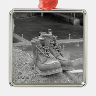 Een werklaarzen van het Man Metalen Ornament