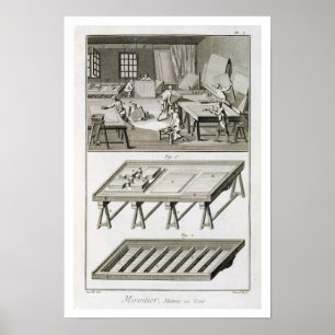 Een werkplaats en gereedschap van de spiegelmaker, poster