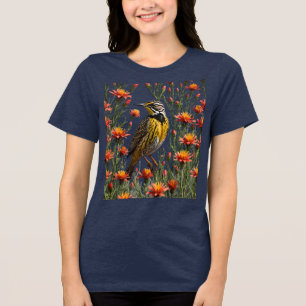 Een Westerne weide omgeven door Castilleja lina Tri-Blend Shirt