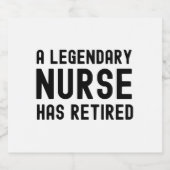 Een wettige verpleegster is uitgehongerd sparkling wijnetiket (Enkel label)