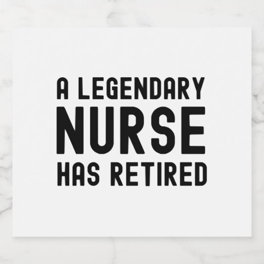 Een wettige verpleegster is uitgehongerd sparkling wijnetiket (Enkel label)