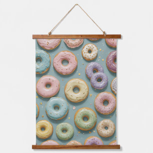 Een Whimsicale Pastelkleurige Donut Droom Hangend Wandkleed