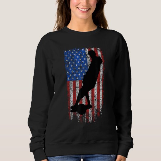 Eén wiel US-vlag Eén wiel Skateboard Float Ameri Trui (Voorkant)