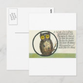 een wijze oude uil briefkaart (Voorkant / Achterkant)