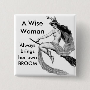 een wijze vrouw vierkante button 5,1 cm