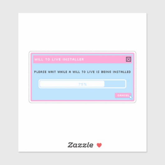 Een wil om te leven installer pop up sticker (Vel)