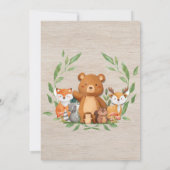 Een wild ONE Green Woodland Animals Baby shower Kaart (Achterkant)