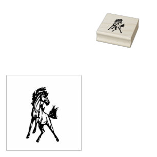 Een wild springpaard in het wild rubberstempel