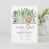 Een wilde! 1e verjaardag  kaart (Staand voorkant)