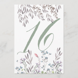 Een Wilde Bloemen Bruiloft Tafel Nr. 16 Dubbelzijd Kaart