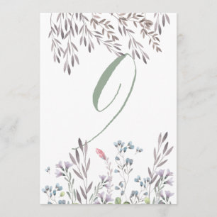 Een Wilde Bloemen Bruiloft Tafel Nr. 9 Dubbelzijdi Kaart