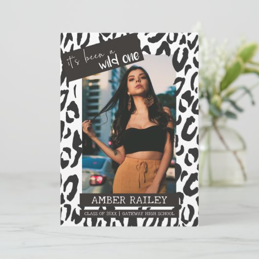 Een wilde, foto Afstuderen aankondiging (Staand voorkant)