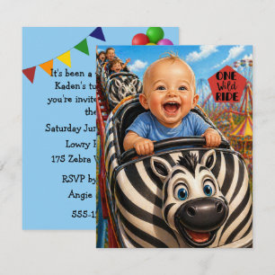 Één wilde rit feest digitale download uitnodiging