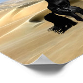 Een wilde zwarte hengst poster (Hoek)