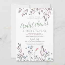 Een Wildflower bruiloft bruids douche uitnodiging