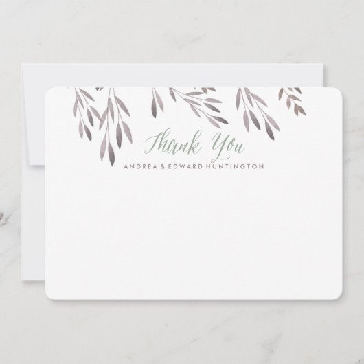 Een Wildflower bruiloft flat dank u kaart (Voorkant)