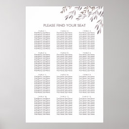 Een Wildflower Wedding Seating Chart Poster