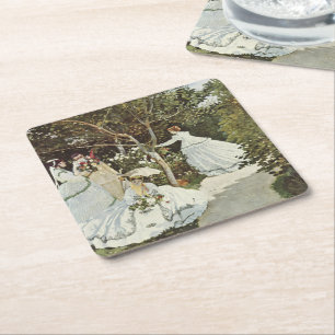 Een windmolen in Zaandam Claude Monet Vierkante Kartonnen Onderzetter