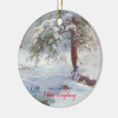 Een Winter Idyll, Merry all Kerstmis Keramisch Ornament (Links)