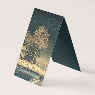 Een winterdag op de Sumida rivier in Japan Kaart