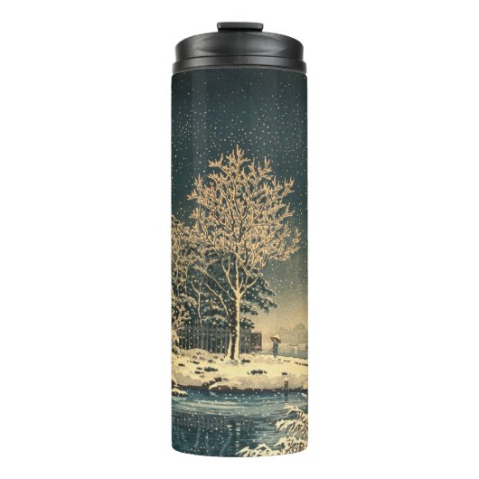 Een winterdag op de Sumida rivier in Japan Thermosbeker (Voorkant)