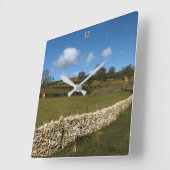 Een wintermuur vierkante klok (Hoek)