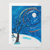 Een winternacht feestdagenkaart (Voorkant / Achterkant)