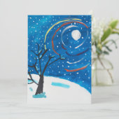 Een winternacht feestdagenkaart (Staand voorkant)