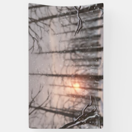 Een winternachtdroombanner spandoek (Verticaal)