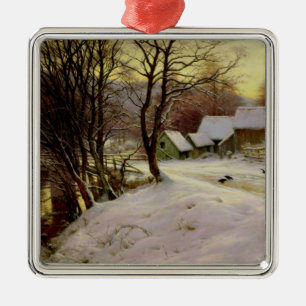 Een winterochtend, beroemd schilderij, metalen ornament