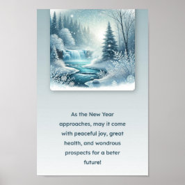 Een winterse nacht poster