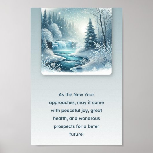 Een winterse nacht poster (Voorkant)