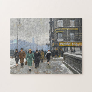 Een winterstraat Paul Fischer Legpuzzel