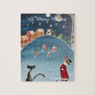 Een winterwonder-legpuzzel legpuzzel