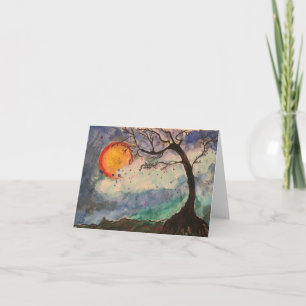 Een Wishing Tree waterverf kunst Bedankkaart