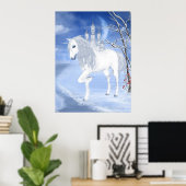 een wit eenhoorn Poster (Thuiskantoor)