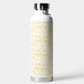 Een wit en goud behang met een patroon erop waterfles (Links)