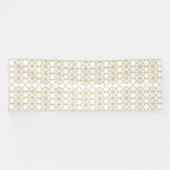 Een wit en goud geometrisch patroon spandoek (Horizontaal)