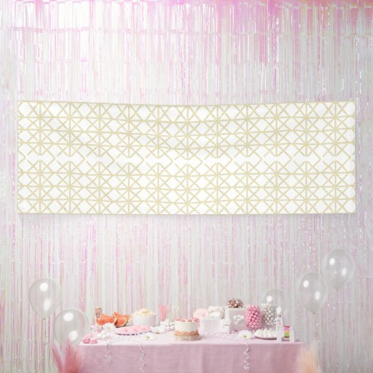 Een wit en goud geometrisch patroon spandoek (Feest)