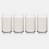 Een witte achtergrond met een bruin patroon erop blikvorm glas (Voorkant)