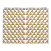 Een witte achtergrond met een patroon van groene b kalender (Hoes)