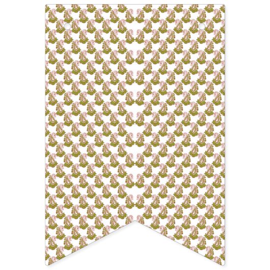 een witte achtergrond met een patroon van groene b vlaggetjes (Tweede vlag)