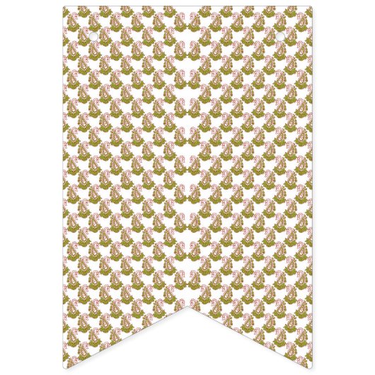 een witte achtergrond met een patroon van groene b vlaggetjes (Derde vlag)