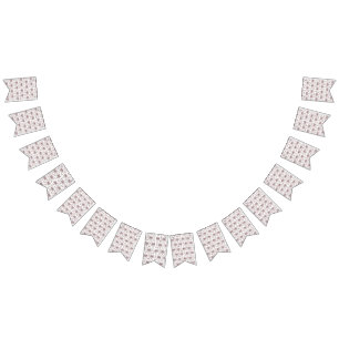 Een witte achtergrond met een rood patroon erop vlaggetjes