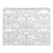 Een witte achtergrond met een speelse opstelling kalender (Hoes)