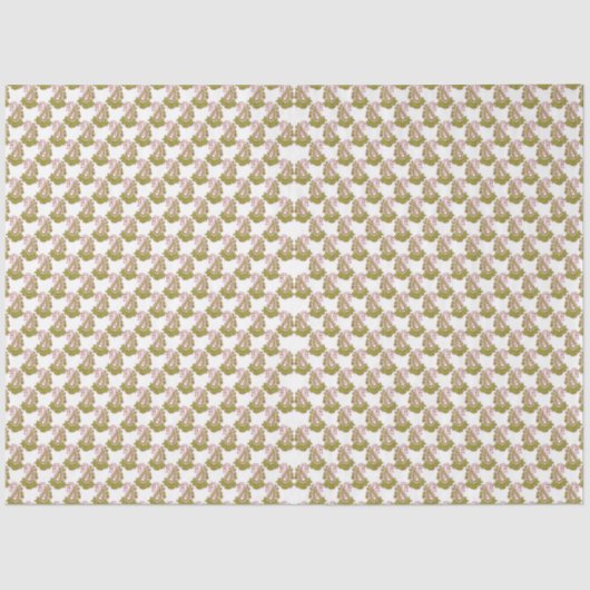 Een witte achtergrond met groene bladeren erop tissuepapier (Voorkant)