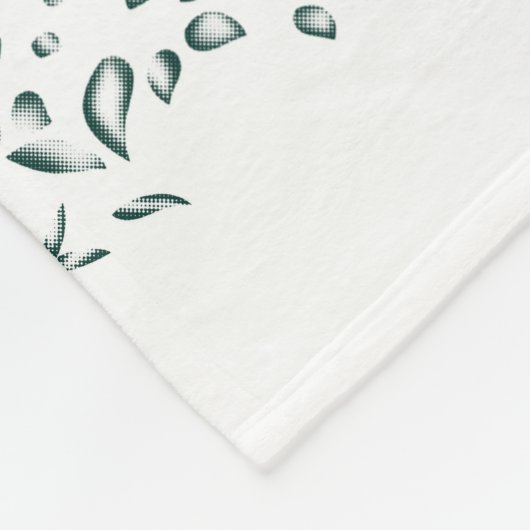 Een witte achtergrond met veel druppels water fleece deken (Hoek)